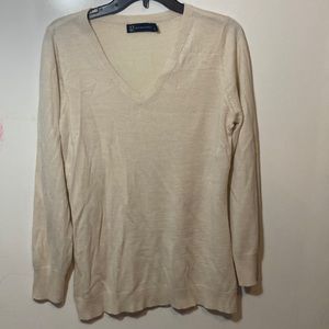 NY&C Cream V Neck Sweater